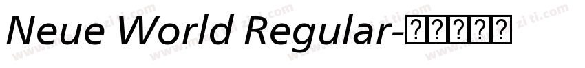 Neue World Regular字体转换